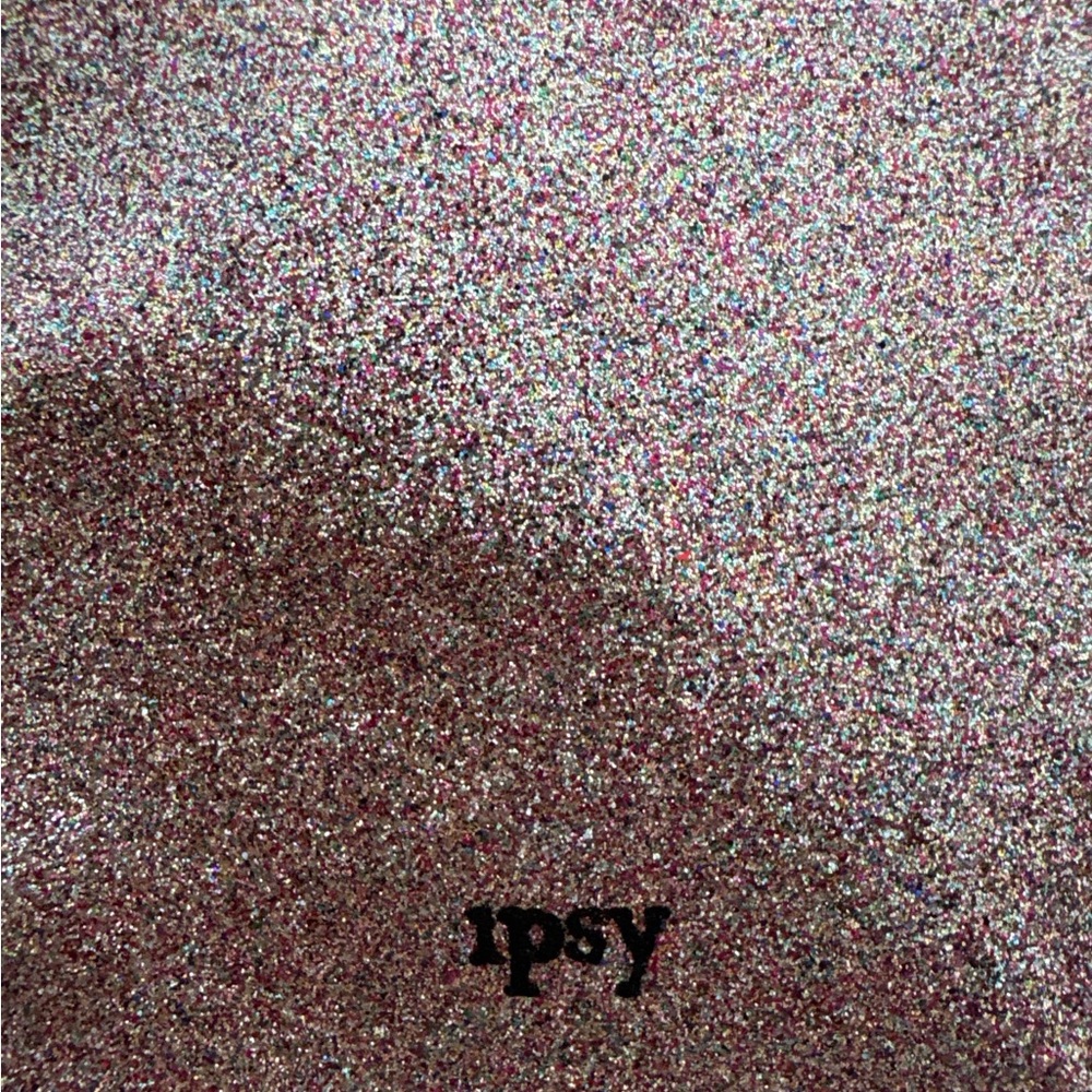 Ipsy Pink Silver Glitter Glam Cosmetic Bag Black Tassle - Picture 4 of 4